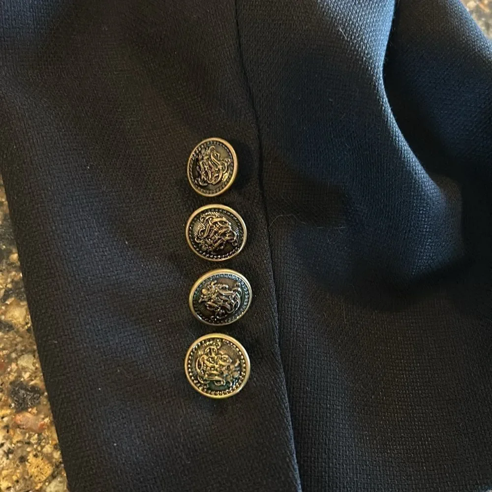 Tommy Hilfiger Mens Navy Blue Center Vent 2 Button Blazer